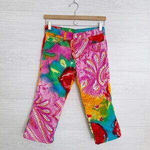 Ice Jeans Iceberg Gilmar Italy - Bright floral capri jeans, sz 27